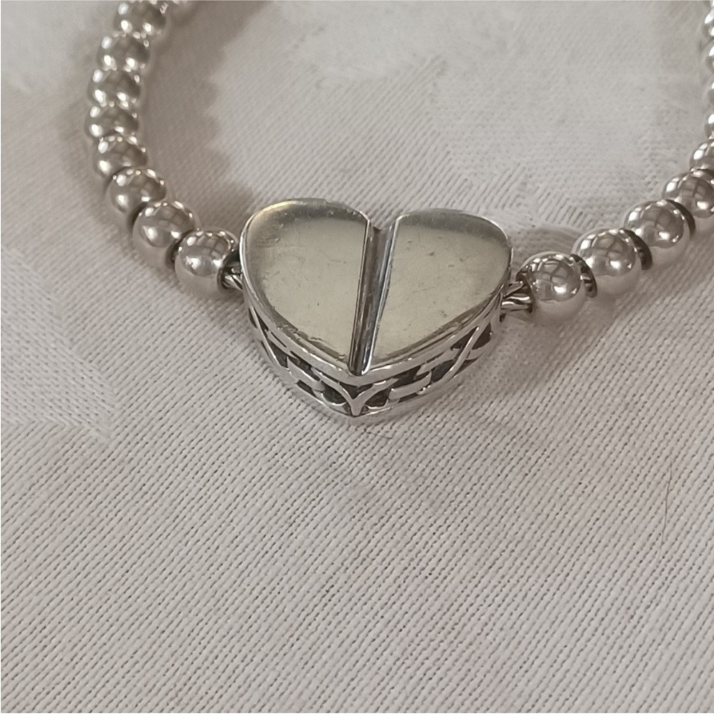 Barry Kieselstein-Cord Sterling Silver Beaded Heart Toggle Necklace - Picture 3 of 14